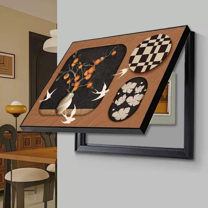 Medieval style meter box decorative painting household occlusion distribution box power box switch box signal box no punching pictures