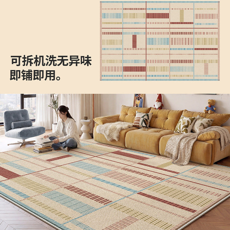 Removable and washable carpet living room bauhaus blue coffee table sound insulation dopamine medieval detachable double layer carpet bedroom