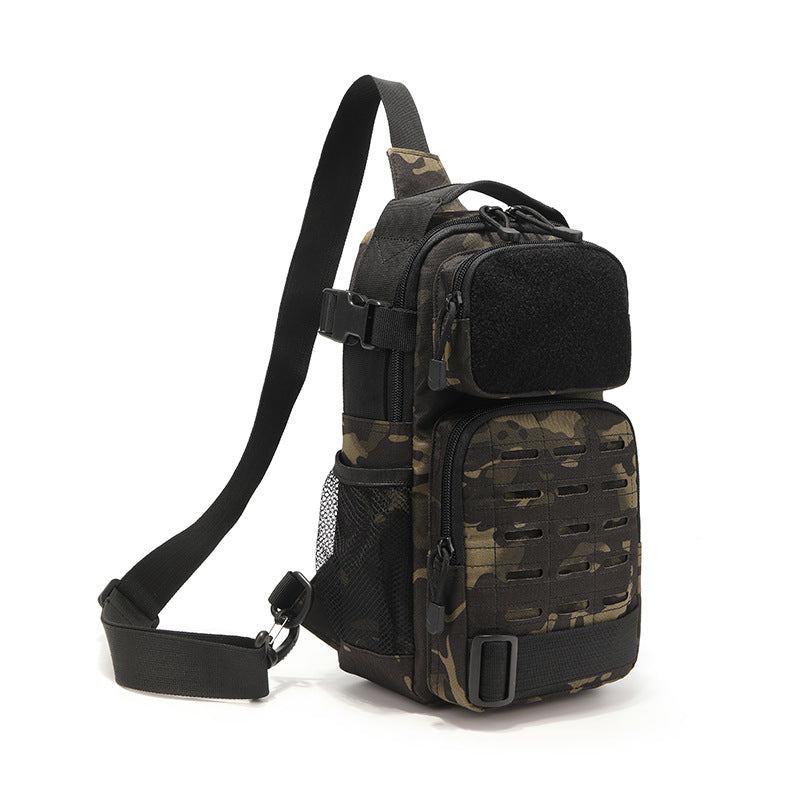 New outdoor laser tactical breast bag, men's and women's multi-functional large-capacity cycling messenger bag, outdoor waterproof shoulder bag