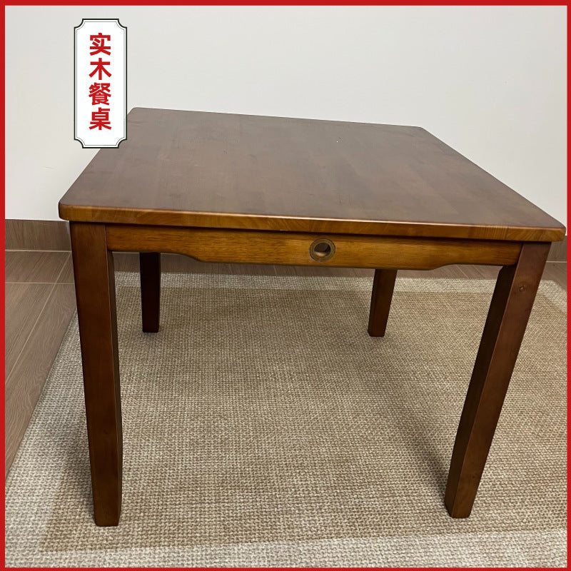 Solid wood dining table chinoiserie small square table solid wood square table small apartment casual square table rental house tea table kids writing table
