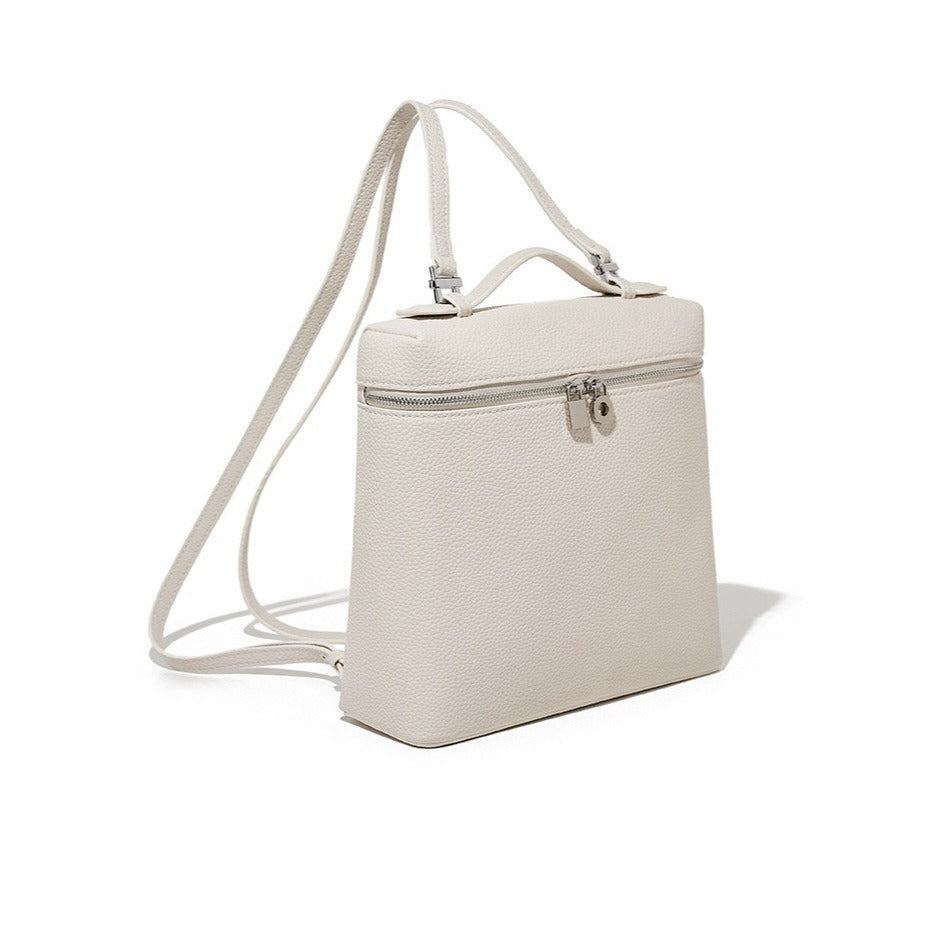 Bagofparody backpack - women's versatile, high-end, niche design backpack - white, college style, commute-friendly