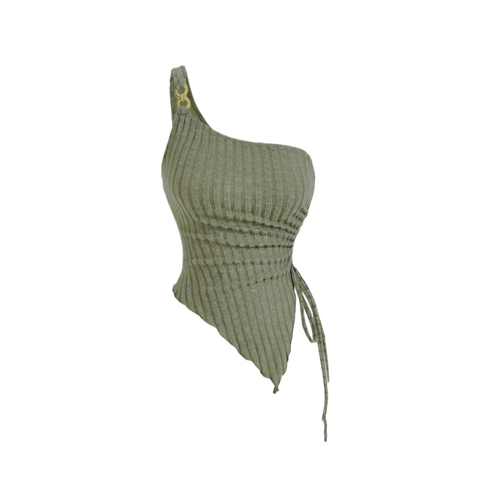 spring/summer new arrivals:  cross-border women's sexy one-shoulder tank top - unique design, slim fit vest
