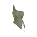 spring/summer new arrivals:  cross-border women's sexy one-shoulder tank top - unique design, slim fit vest