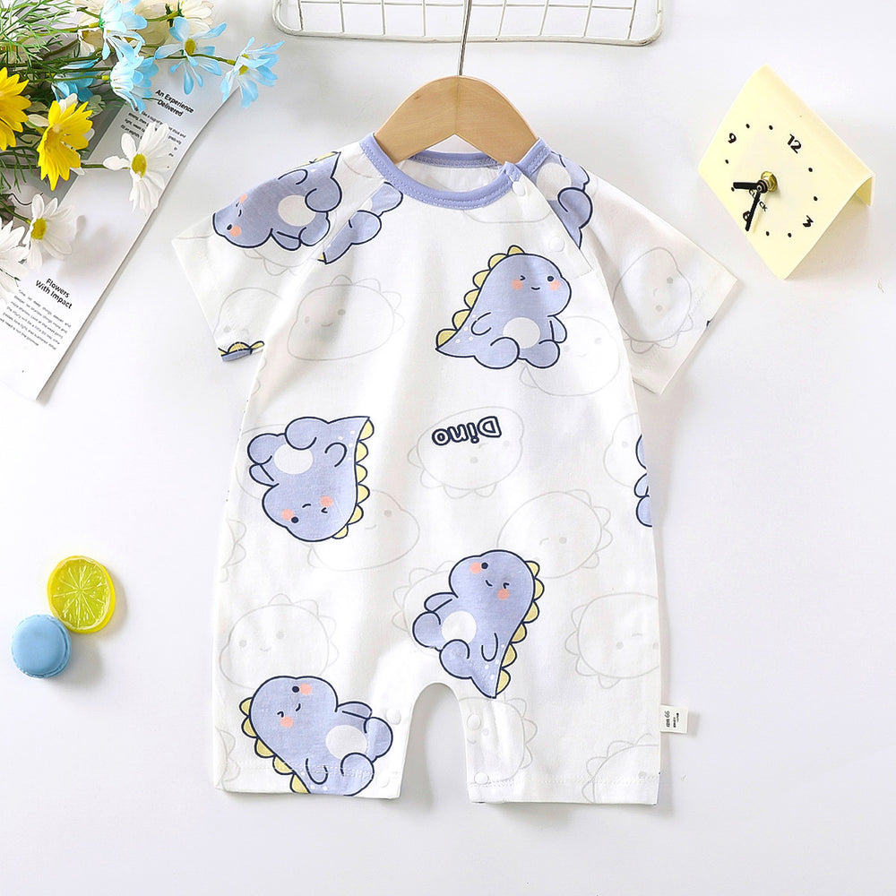 Baby clothes summer thin pure cotton air-conditioning clothes pajamas newborn baby short-sleeved onesie baby outing khaki crawling