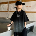 Boys'  summer starry sky casual short-sleeve t-shirt and shorts set - loose fit, round neck, trendy star pattern top