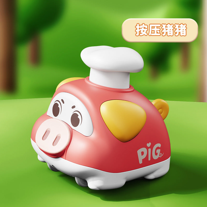 Tiktok hot-selling children's educational & fun toy car - press-and-go cartoon cute pet designs - perfect gift for boys, girls, and kindergarten students