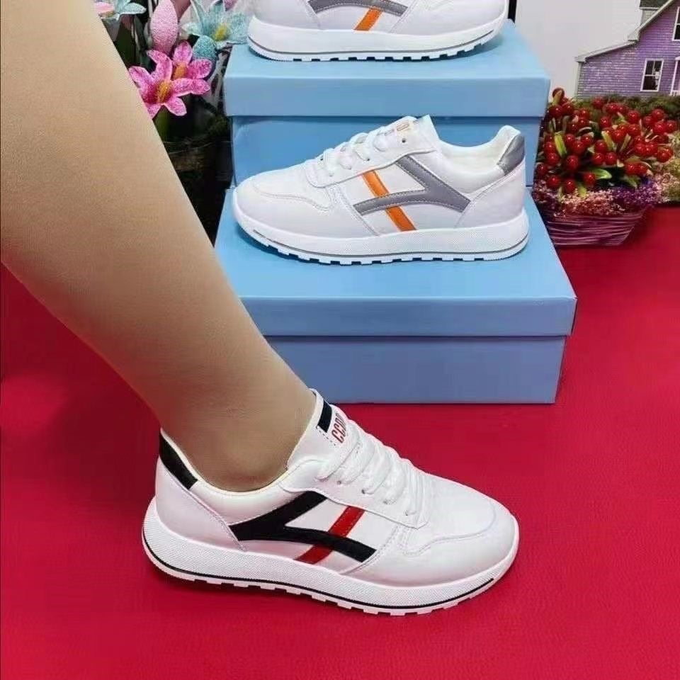 Women's shoesfall and winter german training white shoeseasiest for matchniche style thin sole sports student board shoes women's forrest gump casual board shoes