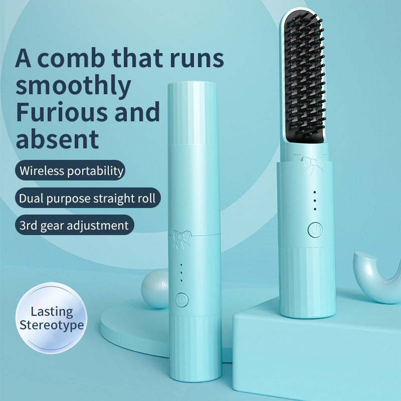 Cross-border explosion MINI hair straightener USB wireless charging hair straightener curling iron portable high-efficiency lazy hair straightener