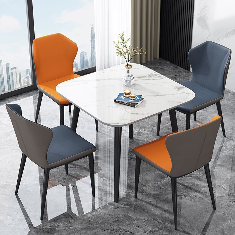 Italian imported glossy sintered stone dining table - square, compact, casual reception & negotiation table - trending home dining table