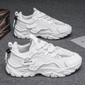 Men's winter breathable 2025 new casual black sneakers mesh thick sole height increasing dad work safety shoes