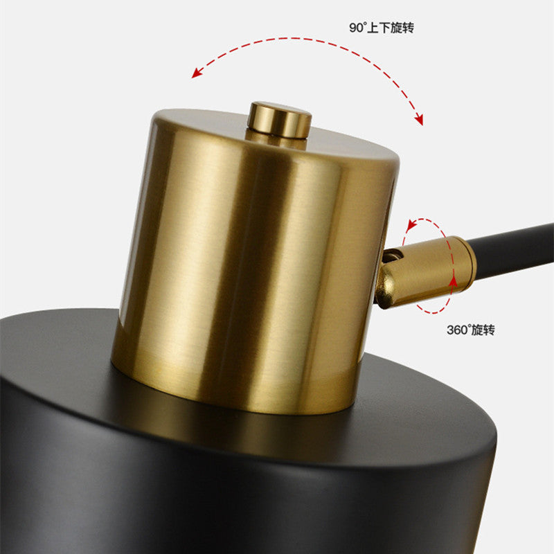 Bedroom plug rotating hotel  reading wall lamp study bedside wrought iron rocker arm lamp type  bedside