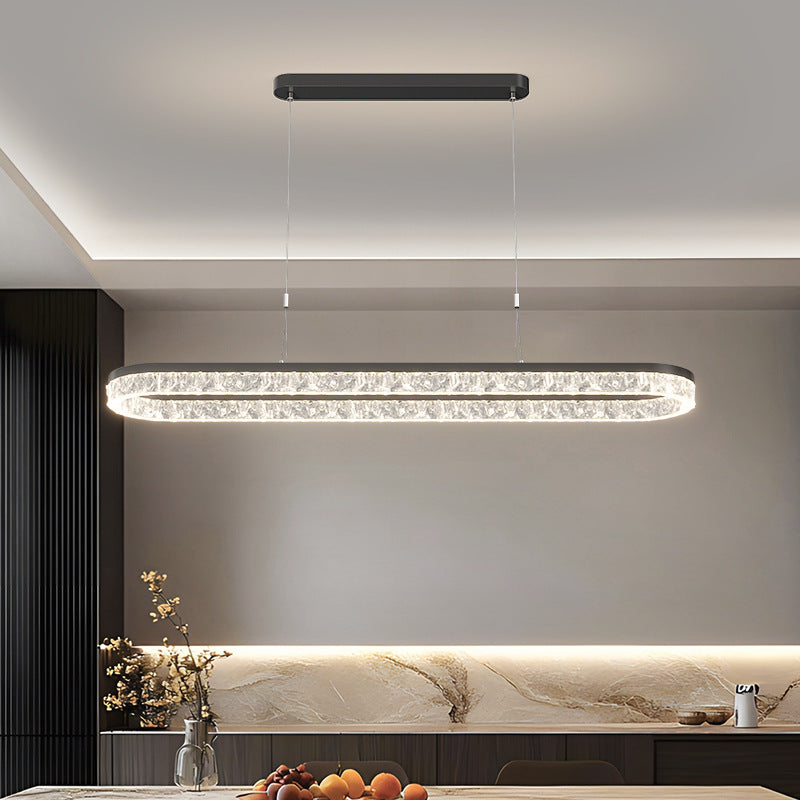 Living room light ceiling light Italian light luxury atmosphere household rectangular ultra-thin eye protection hall light whole house lighting package