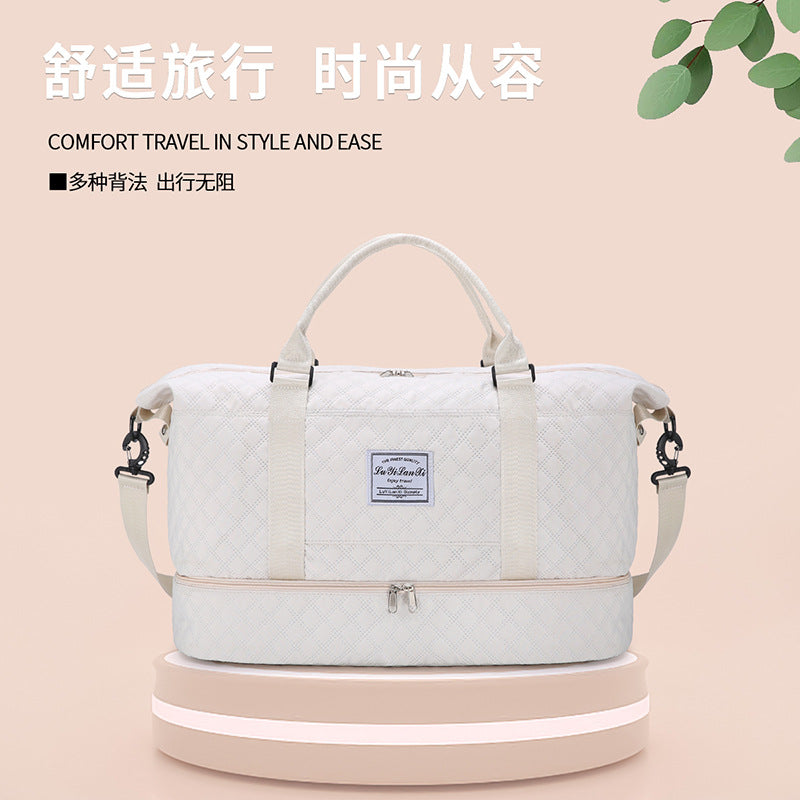 Outdoor business trip short trip bag large capacity fashion leisure fitness bag dry and wet separation moving luggage storage bag