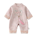 Newborn full month, 100-day, and first birthday baby rompers - chinese style bodysuits, traditional outfits, crawling suits, spring/autumn formal wear, trendy styles