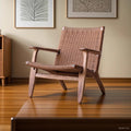 Scandinavian solid wood rope lounge chair single sofa chair b&b hotel lazy chair balcony casual saddle chair reading chair
