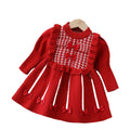 new year's & christmas girls' sweater dress - bow accent, chanel-inspired sweet knit dress
