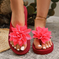 Women's plus size floral flip-flops - summer new arrival, unisex flat sandals
