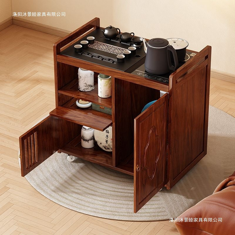 Movable tea table tea table small for home tea making and water boiling all-in-one kung fu tea set tea cabinet tea cart coffee table