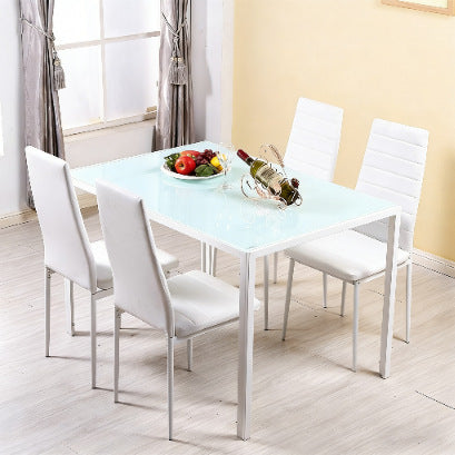 Export tempered glass dining table cross-border complete dining table and chair set casual cafe restaurant table and chair combination set