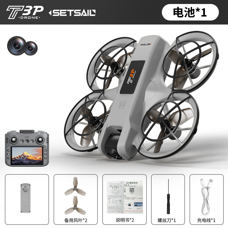 t3p drone 4.5inch - large screen hd aerial photography, optical flow positioning, obstacle avoidance, extended flight time remote control aircraft