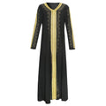 African  spring women's clothing   gold embroidery hotfix rhinestone beaded v-neck dress
