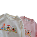 Pre-order: girls' autumn new cartoon sweet style sweatshirt, sizes 110-160, fashionable printed long-sleeve t-shirt for mid-to-large children
