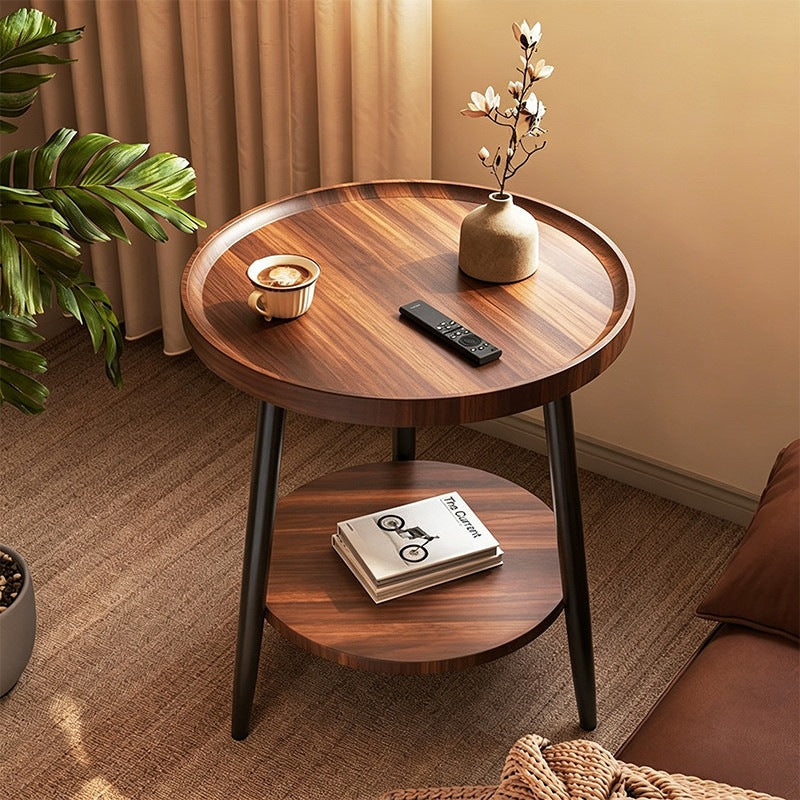 Scandinavianaccessible luxury small apartment side table casual modern for home round double layer side table coffee table small table sofa coffee table