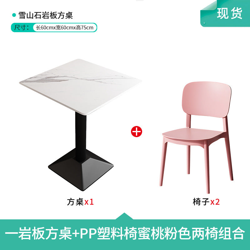 Company staff canteen dining table and chairs student canteen snack bar combination catering commercial 4 staff school restaurant