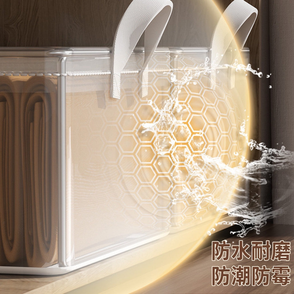 Clothes storage box, layered finishing box for clothes and pants in household wardrobe, transparent folding storage basket frame artifact