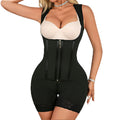 260g reinforced mesh european and american shapewear double layer tummy control pants zipper one-piece corset 13 steel boned jumpsuit