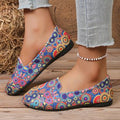 plus size spring and summer new arrival cloth retro breathable printingeasiest for matchelegant ethnic style wedge flats women's wholesale
