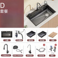 kitchen sink large single slot sus304 stainless steel nano handmade vegetable basin dishwashing sink countertop basin for home
