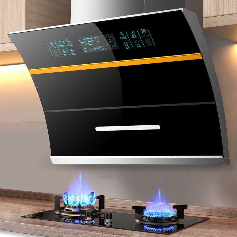 Wholesale high-suction range hood for home kitchen, side-exhaust dual-motor small exhaust fan, wall-mounted cooker hood