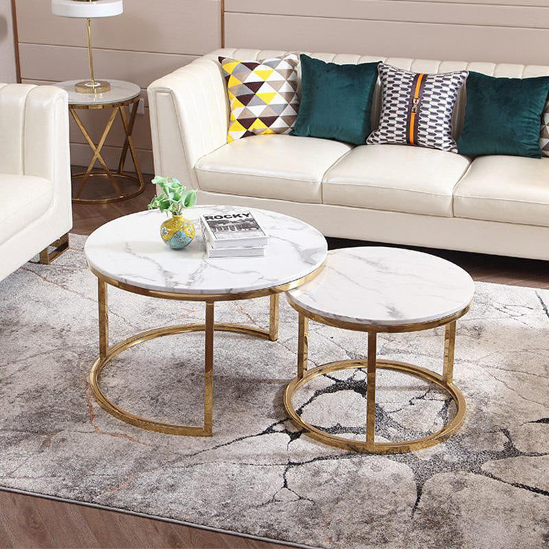 Accessible luxuryclassy coffee table living room countertop coffee table for home small apartment tea table size round combination center table