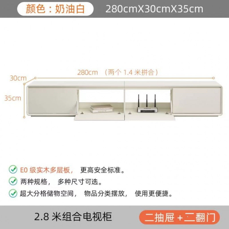 Coffee table TV cabinet floor simple modern router Nordic bedroom living room TV cabinet back hollow threading hole