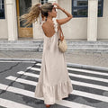 Korean style cotton linen sundress - new summer sleeveless dress - beach dress - women's vacation dress - tank dress