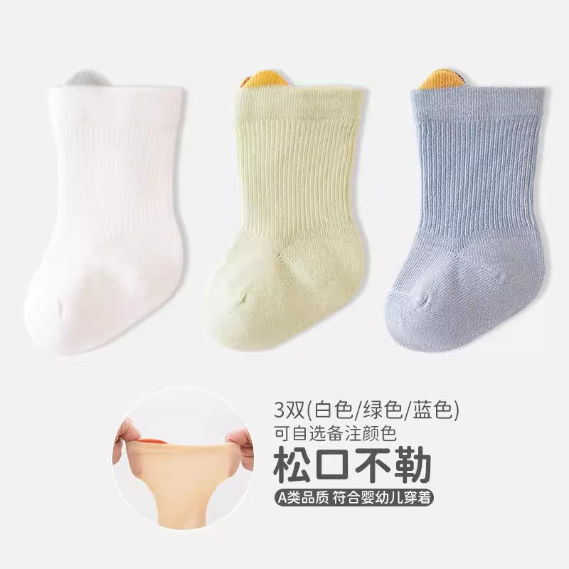 Babylon class a socks combed cotton breathable boneless baby knee socks socks candy color ear lifting newborn socks
