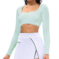 New summer fitness running sports skirt long sleeve top with padded bra tennis outfit golf tennis skirt for women