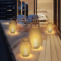 Outdoor waterproof woven floor lamp solar lawn light patio light villa courtyard light garden ambiance portable lamp