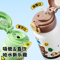 Cartoon character kids' thermos cup - 316 stainless steel, food-grade, student straw water bottle, portable dual-drink children's mug