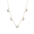 Luochen ins style copper butterfly diamond patchwork necklace pendant classyelegant exquisite easiest for match clavicle chain jewelry