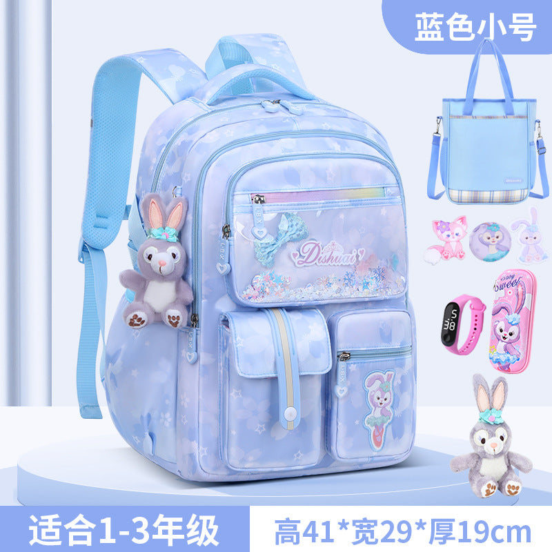 Girls' school backpack - new 2026 model for grades 1-6 - lightweight, ergonomic, and spine-protecting backpack for elementary school students