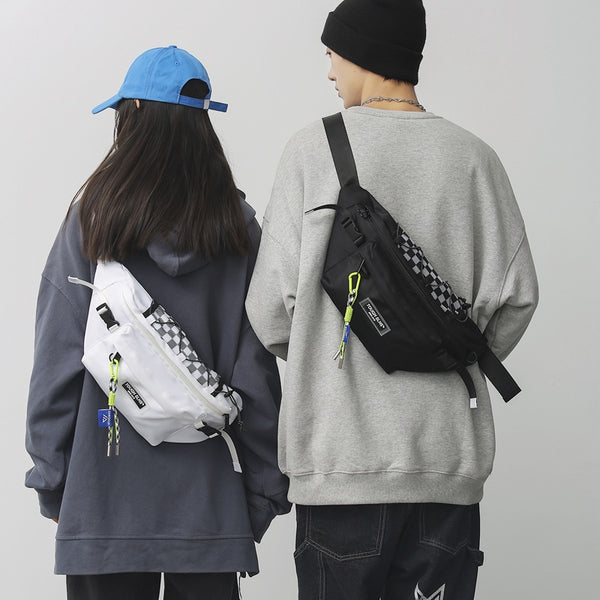 New trendy men's and women's breast bags, simple men's messenger bags, Korean version ins casual shoulder bags, couple fanny packs, breast bags