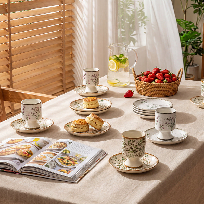High-end ceramic water cups and coffee cups for banquets, unique and stylish, new chinese style, niche ceramic cups and saucers, perfect as wedding favors