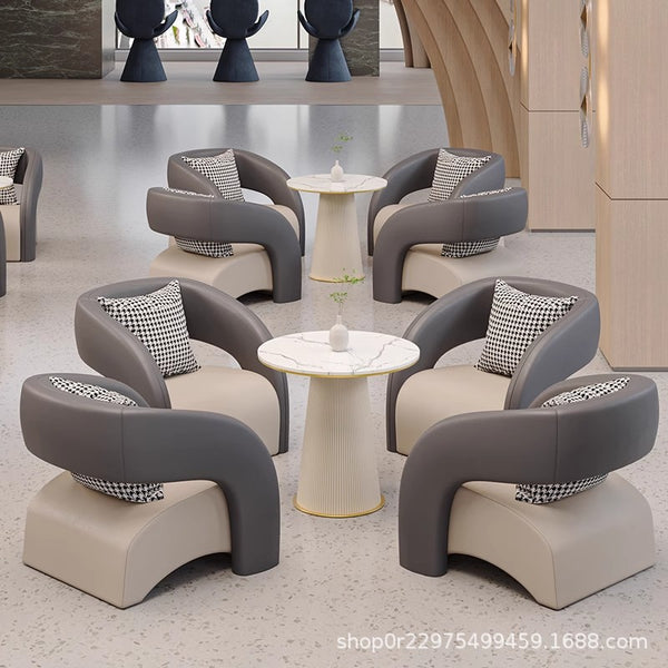 Nordic negotiation reception sofa booth hotel lobby exhibition hall sofa table and chair set VIP club single sofa