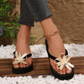 plus size wedge slippers for women 2025 summer new arrival bagged fashion women's sandals medium heel herringbone women's slippers