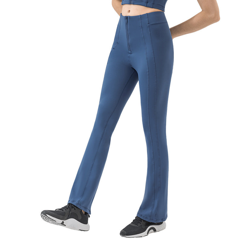 Millennial new zipper tummy control butt lift slimming flare leggings - versatile casual sports running yoga pants for women dss094