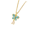 [copper inlaid with zirconium] cross-border new non-fading tassel flower necklace for women, fashionable and versatile, accessible luxury sweater chain jewelry