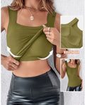 cross-border women's fashion solid color padded bralette top - versatile underwear, loungewear, and u-neck vest