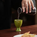 Creative tall round egg cup stylish colorful kiln-turned ceramic egg holder cup restaurant home practical egg bottom base